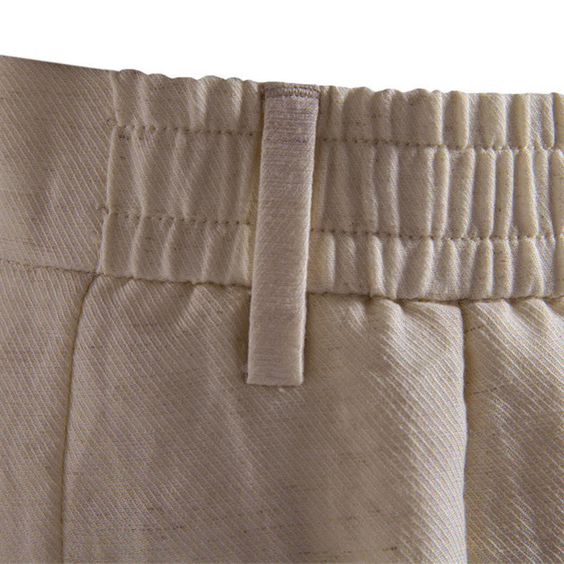 Buddha Stones Pantalones cortos bermudas clásicos de verano con cremallera y botones, color liso, para hombre, pierna recta y bolsillos. - image 38