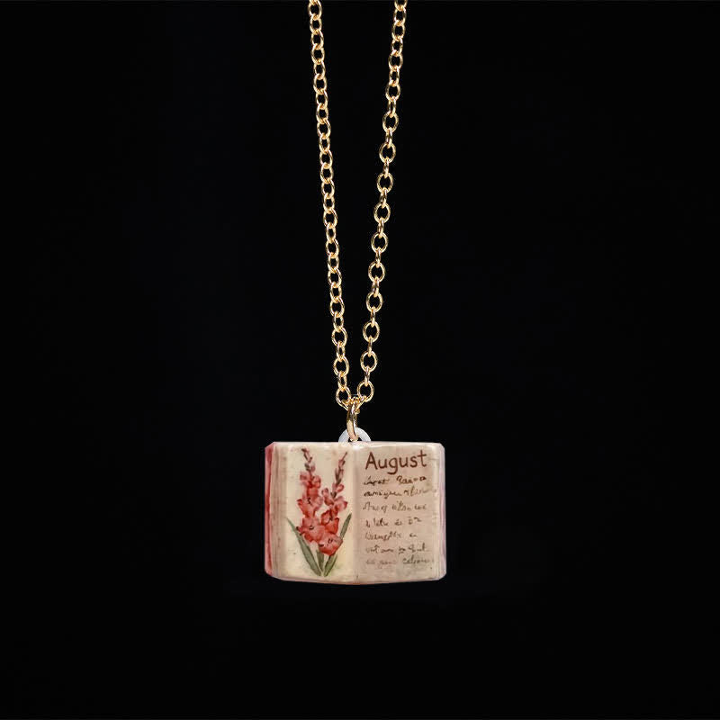 Buddha Stones Collar con colgante de cobre con diseño de flor de nacimiento y equilibrio - Gladiolo - image 29