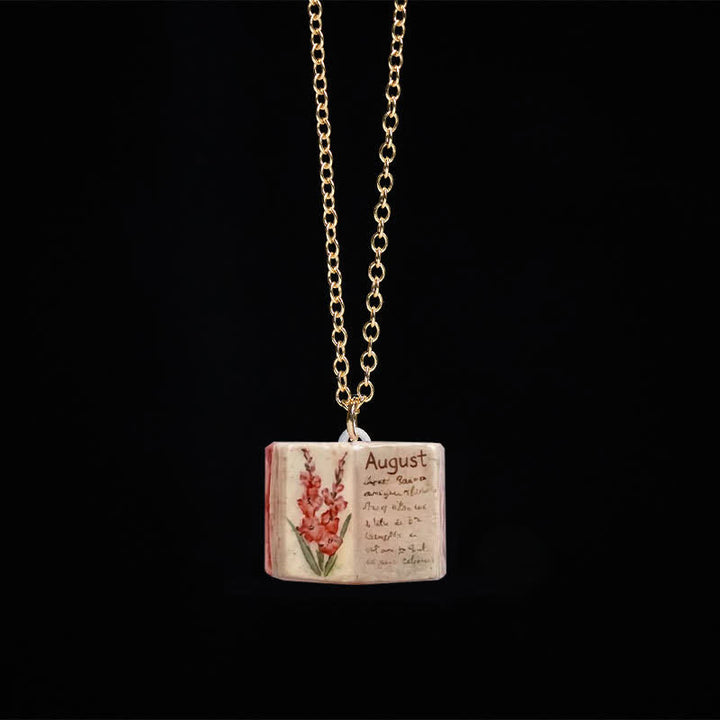 Buddha Stones Collar con colgante de cobre con diseño de flor de nacimiento y equilibrio - Gladiolo - image 29