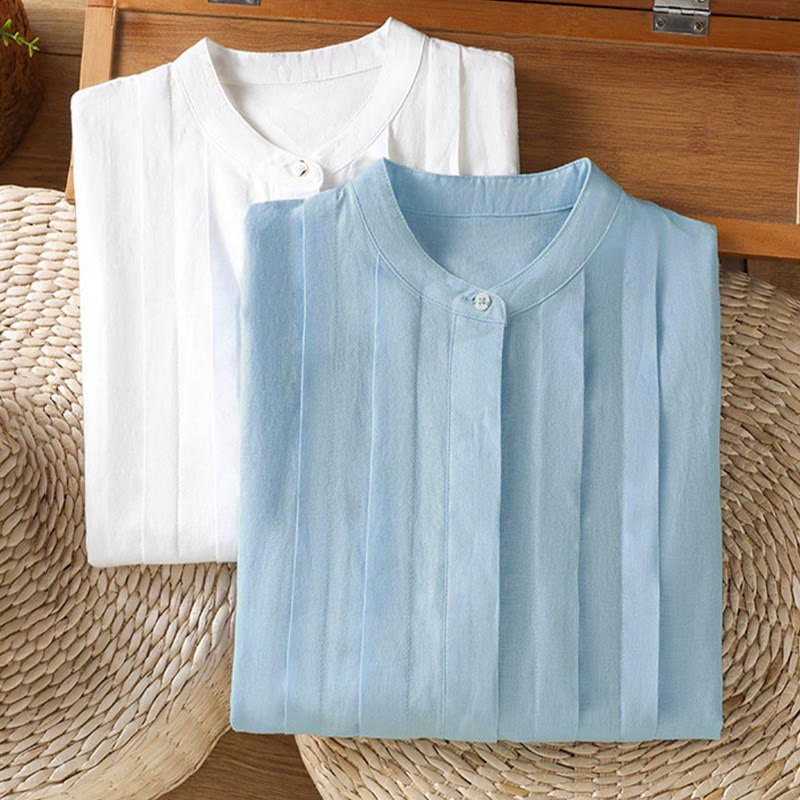 Buddha Stones Camisas sin mangas lisas para mujer, estilo casual de verano, con pliegues en la parte delantera. - image 16