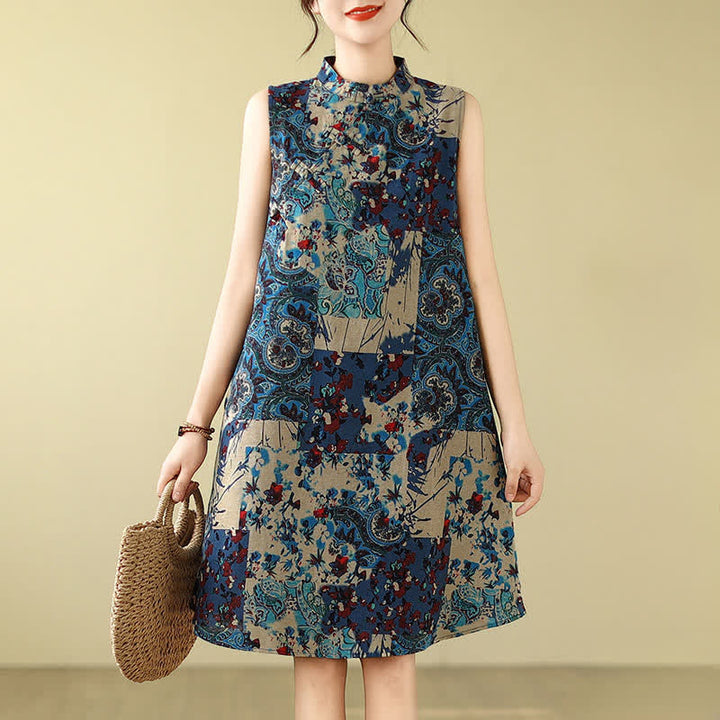 Buddha Stones Vestido de verano sin mangas para mujer con estampado floral paisley y bolsillos. - image 16