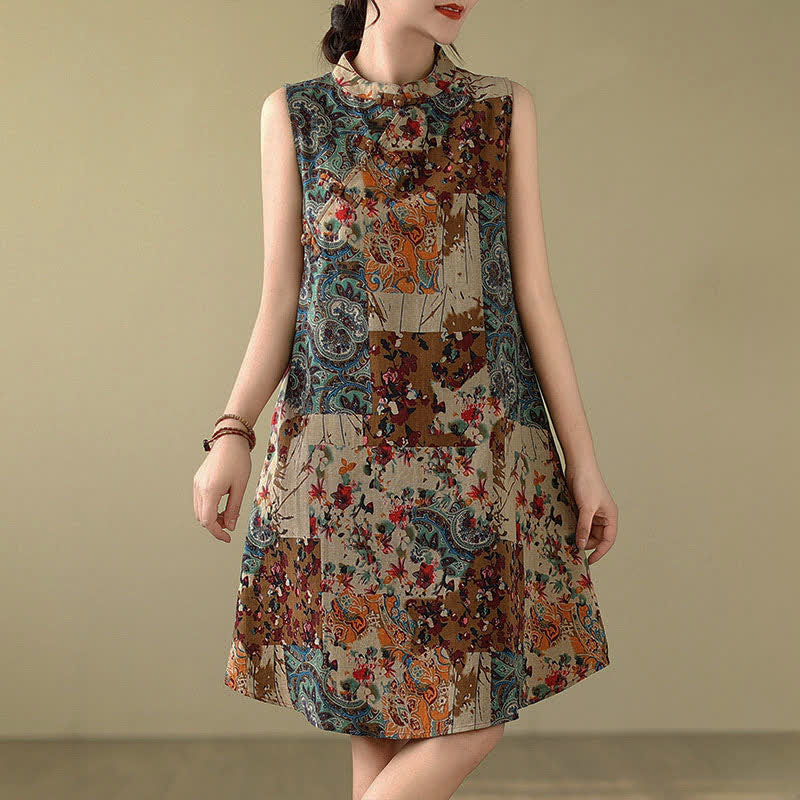 Buddha Stones Vestido de verano sin mangas para mujer con estampado floral paisley y bolsillos. - Perú - US14, UK/AU18, EU46 (3XL) - image 0