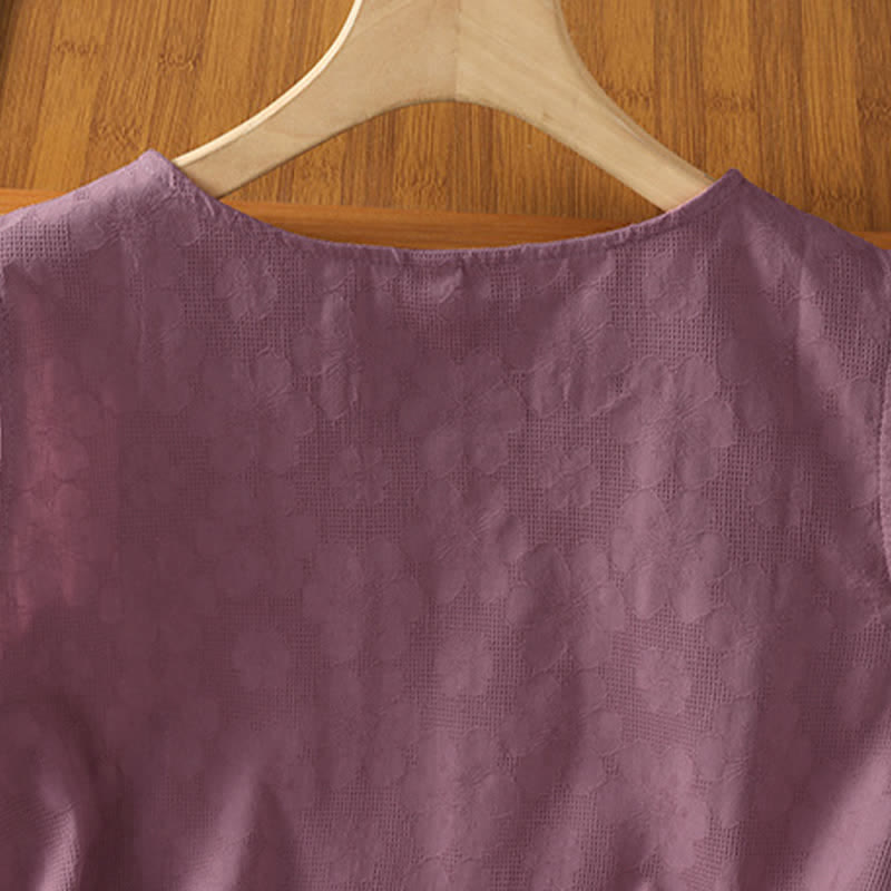 Buddha Stones Camiseta sin mangas de verano informal con abertura lateral y estampado floral para mujer. - image 11