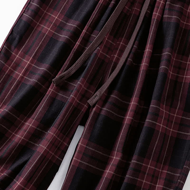 Buddha Stones Pantalones harem cortos para mujer, estilo casual de primavera, con cordón ajustable, estampado a cuadros, cintura elástica y bolsillos. - image 16