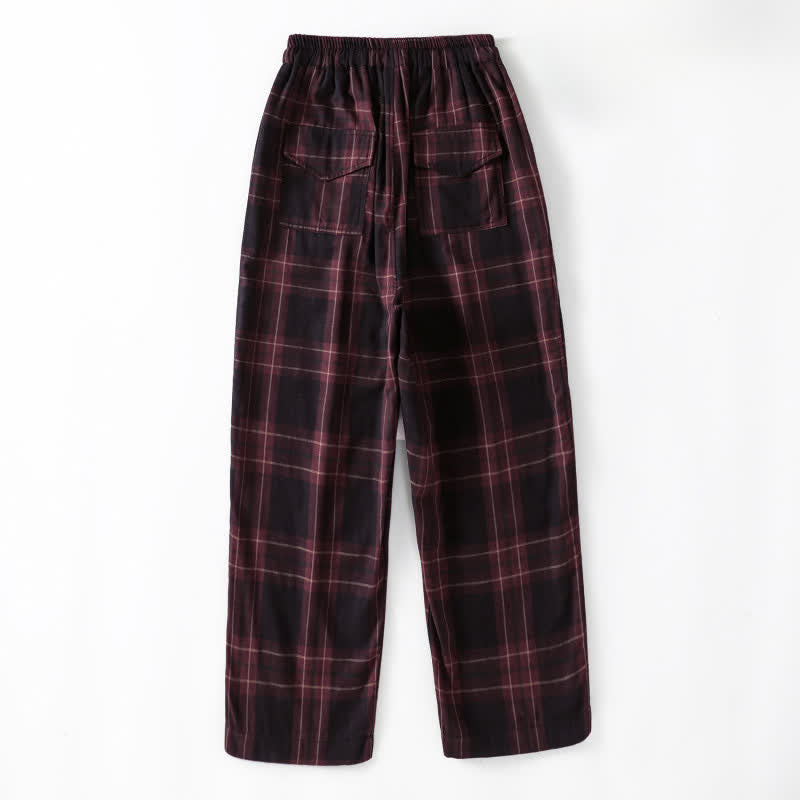 Buddha Stones Pantalones harem cortos para mujer, estilo casual de primavera, con cordón ajustable, estampado a cuadros, cintura elástica y bolsillos. - image 11