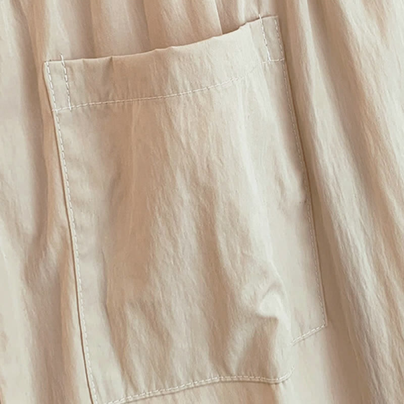 Buddha Stones Pantalones de mujer de pierna ancha, cortos, con cordón ajustable y bolsillos, estilo casual de primavera/verano. - image 8