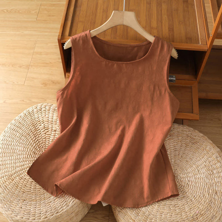 Buddha Stones Camiseta sin mangas de verano informal con abertura lateral y estampado floral para mujer. - Perú - US8-10，UK/AU12-14，EU40-42 (2XL) - image 0