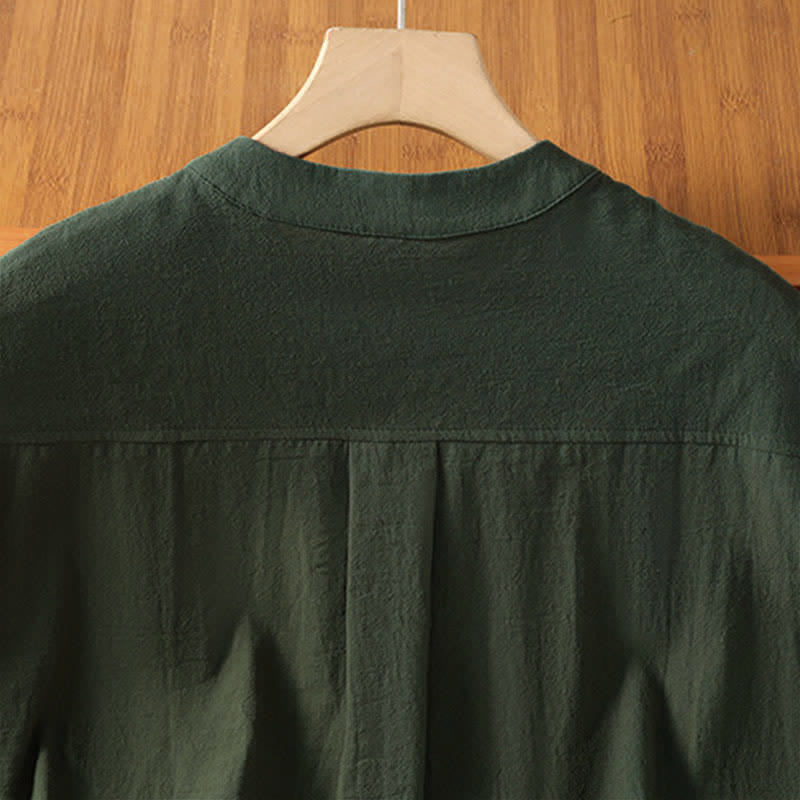 Buddha Stones Camiseta sin mangas de mujer estilo Tang informal con cuello mandarín, botones y bolsillo de parche. - image 12