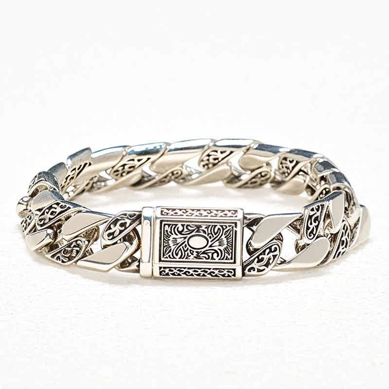 Buddha Stones Pulsera cubana trenzada con diseño floral de la dinastía y cadena de cobre Tang - image 3