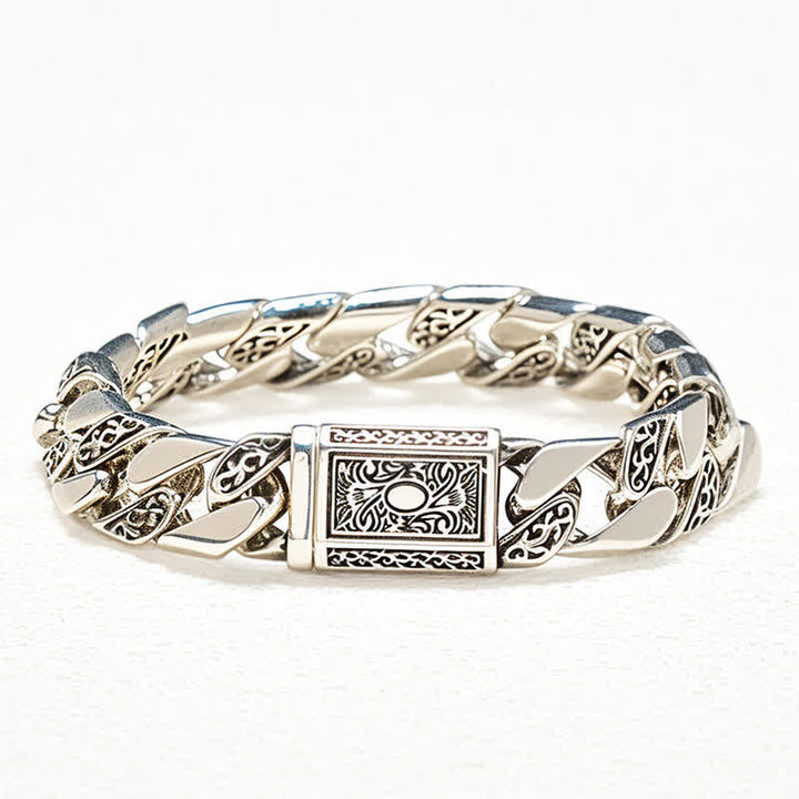 Buddha Stones Pulsera cubana trenzada con diseño floral de la dinastía y cadena de cobre Tang - image 3