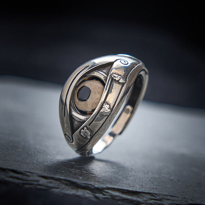 Buddha Stones Anillo ajustable de protección contra el mal de ojo con cuentas Dzi de cobre - image 2
