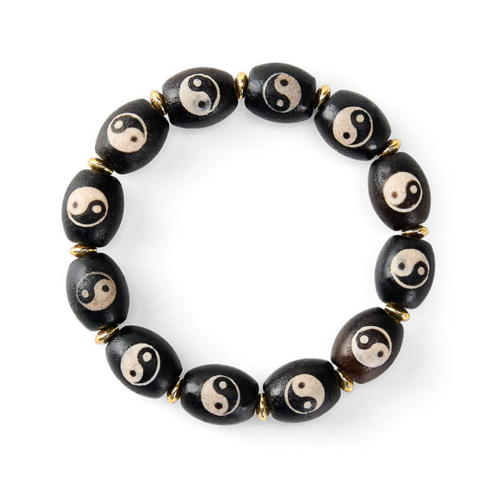 Buddha Stones Pulsera de protección con símbolo de Yin Yang de ágata tibetana Dzi - image 5