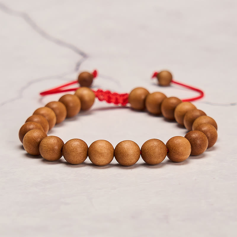 Buddha Stones Mala de muñeca de cuentas de sándalo tibetano para enraizar - image 4