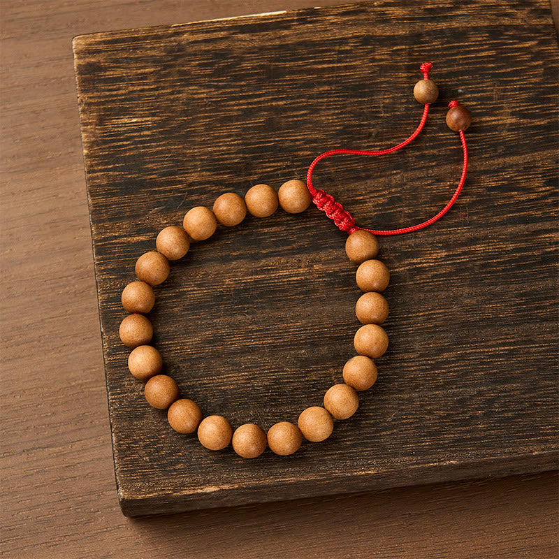 Buddha Stones Mala de muñeca de cuentas de sándalo tibetano para enraizar - Sándalo (Enraizamiento♥Meditación) - image 0