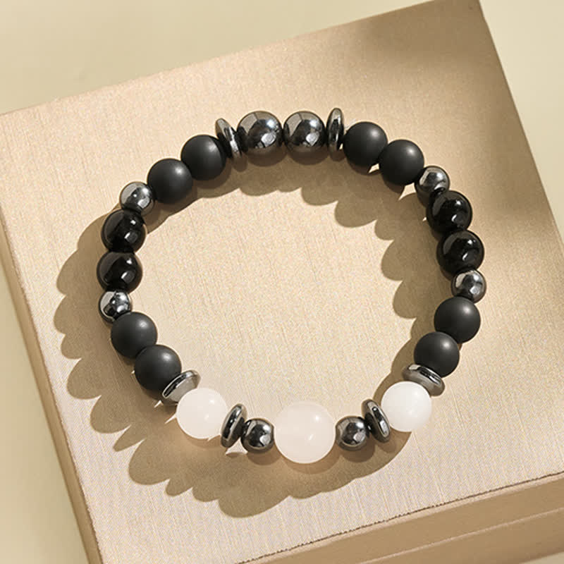 Buddha Stones Pulsera de soporte con cuentas negras de hematita - image 4