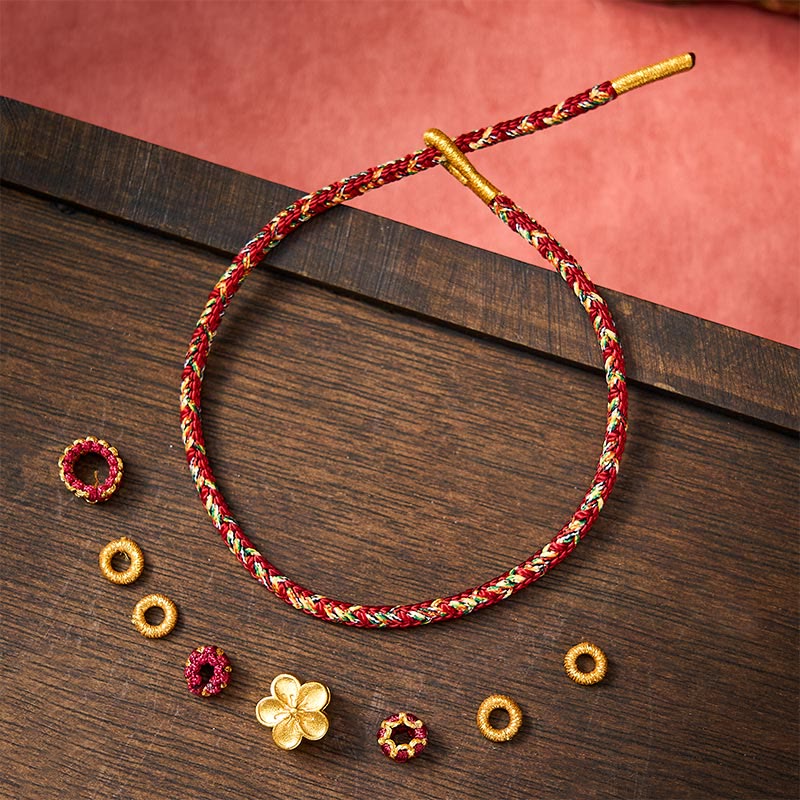 Buddha Stones Pulsera protectora tejida a mano con hilo rojo y diseño de flor de pez koi. - image 16