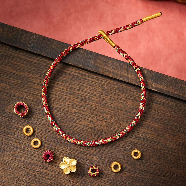 Buddha Stones Pulsera protectora tejida a mano con hilo rojo y diseño de flor de pez koi. - image 19