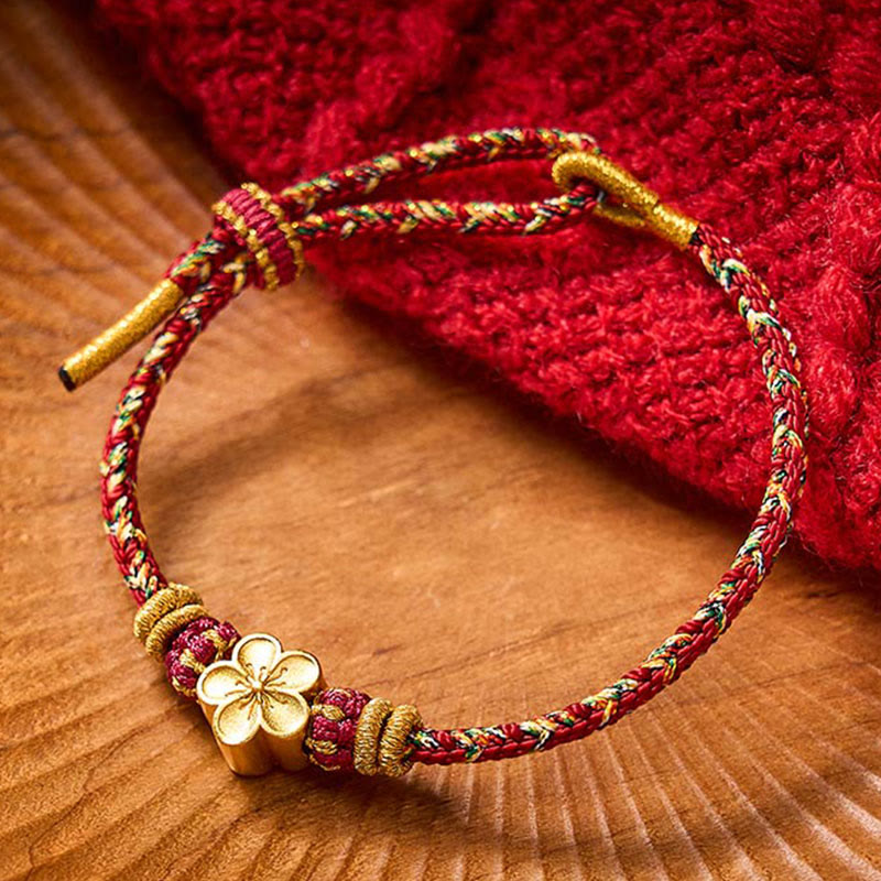 Buddha Stones Pulsera protectora tejida a mano con hilo rojo y diseño de flor de pez koi. - image 14