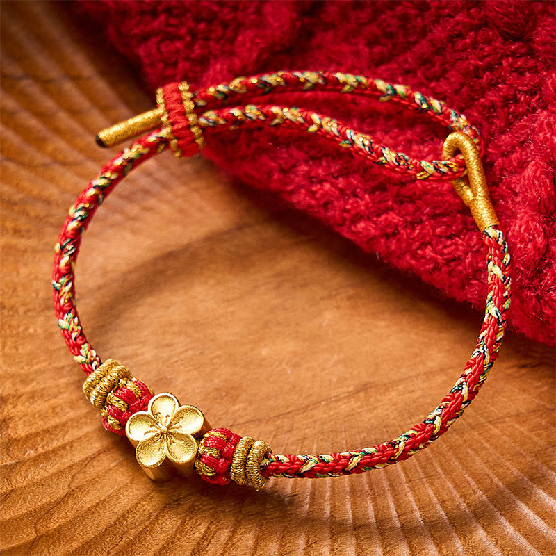 Buddha Stones Pulsera protectora tejida a mano con hilo rojo y diseño de flor de pez koi. - image 11
