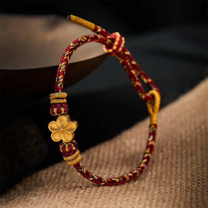 Buddha Stones Pulsera protectora tejida a mano con hilo rojo y diseño de flor de pez koi. - image 15