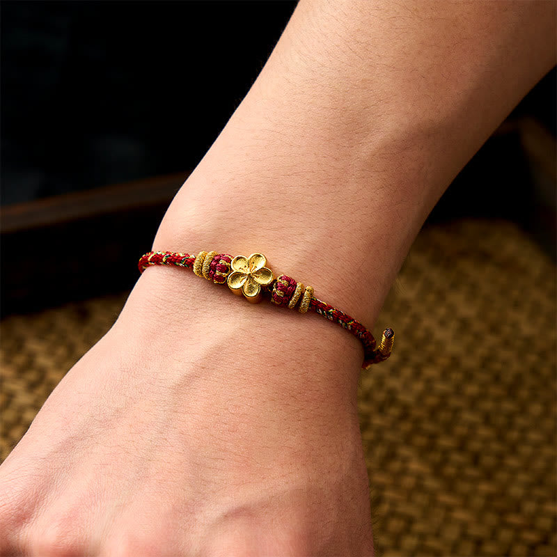 Buddha Stones Pulsera protectora tejida a mano con hilo rojo y diseño de flor de pez koi. - image 17