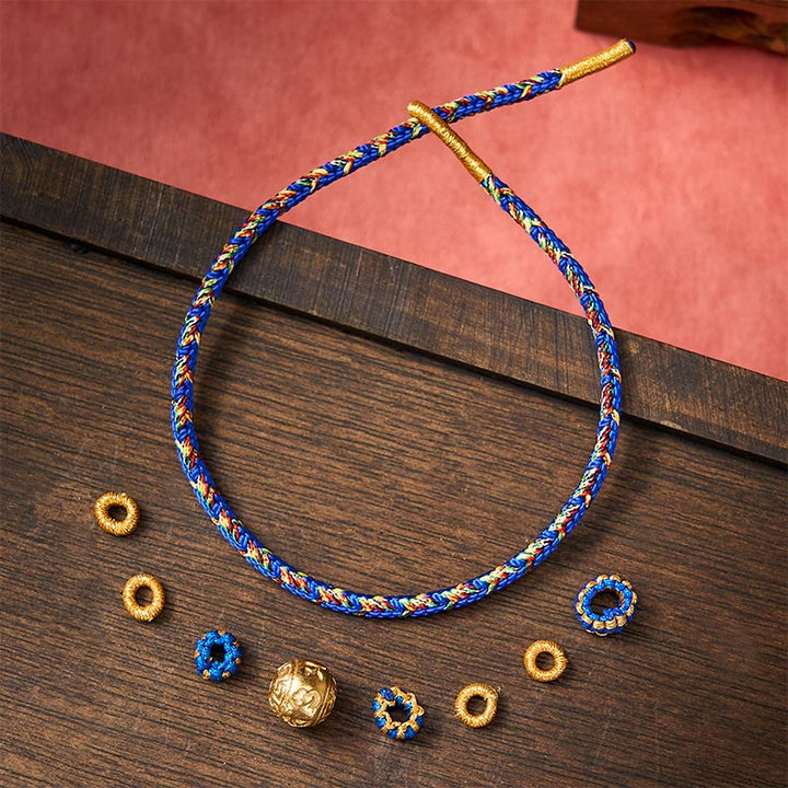 Buddha Stones Pulsera de la paz Om Mani Padme Hum tejida a mano con hilo - image 4