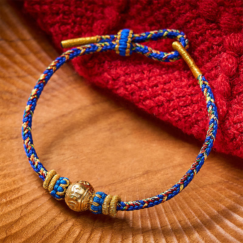 Buddha Stones Pulsera de la paz Om Mani Padme Hum tejida a mano con hilo - image 1