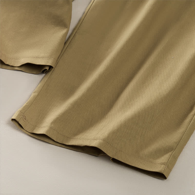 Buddha Stones Pantalones cortos lisos con volantes, cintura elástica y cordón ajustable, ideales para primavera y verano. Pantalones rectos con bolsillos para mujer. - image 7