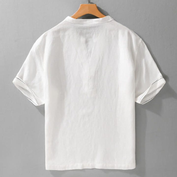 Buddha Stones Camisetas de manga corta para hombre, lisas, con cuello en V, estilo casual de verano. - image 14