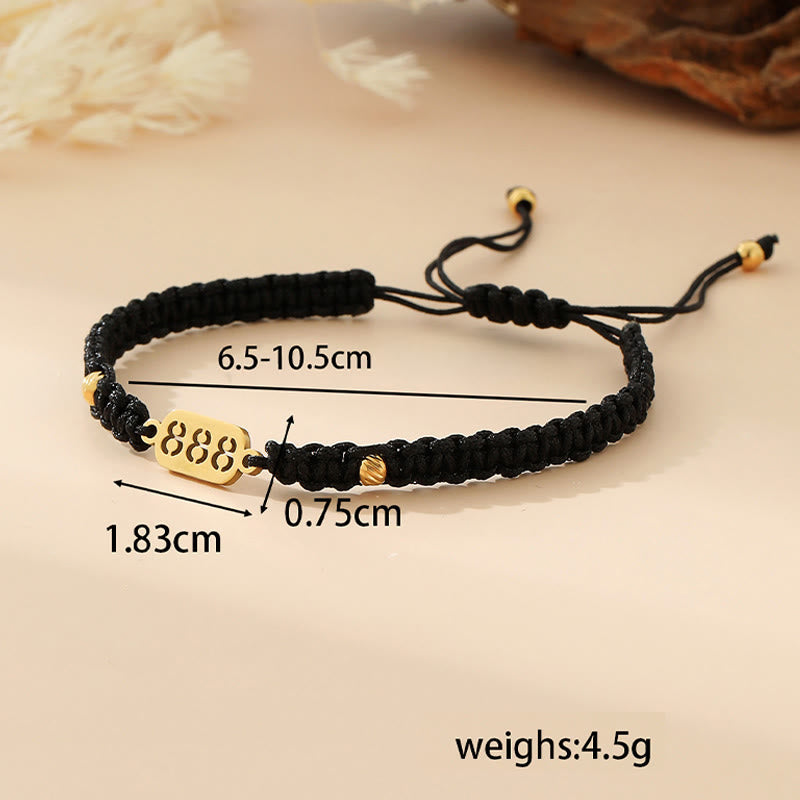 Buddha Stones Pulsera de conexión de hilo trenzado rojo y negro con números de ángel - image 36