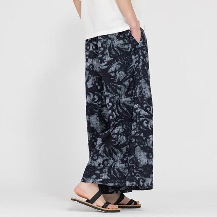 Buddha Stones Pantalones cortos de verano estilo boho casual con cordón ajustable y estampado abstracto para hombre, de pierna recta y con bolsillo. - image 10