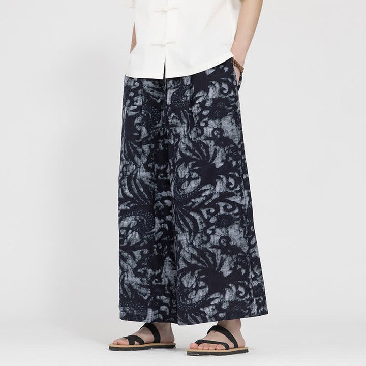 Buddha Stones Pantalones cortos de verano estilo boho casual con cordón ajustable y estampado abstracto para hombre, de pierna recta y con bolsillo. - Gris pizarra oscuro - US/UK/AU48，EU58(5XL) - image 7