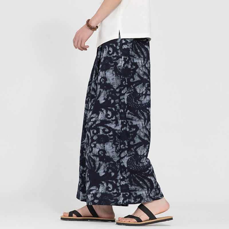 Buddha Stones Pantalones cortos de verano estilo boho casual con cordón ajustable y estampado abstracto para hombre, de pierna recta y con bolsillo. - image 12