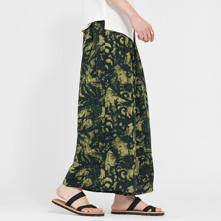 Buddha Stones Pantalones cortos de verano estilo boho casual con cordón ajustable y estampado abstracto para hombre, de pierna recta y con bolsillo. - image 6