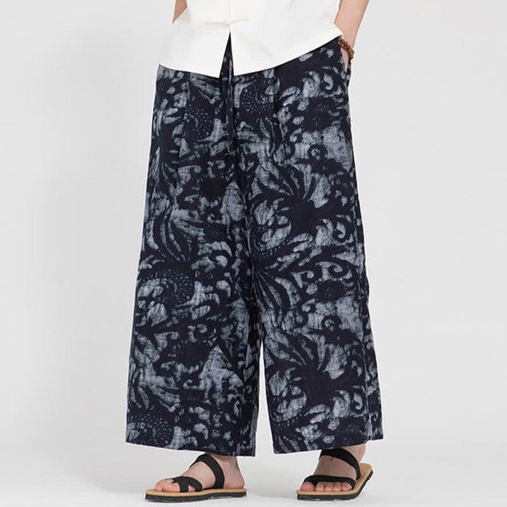 Buddha Stones Pantalones cortos de verano estilo boho casual con cordón ajustable y estampado abstracto para hombre, de pierna recta y con bolsillo. - image 13