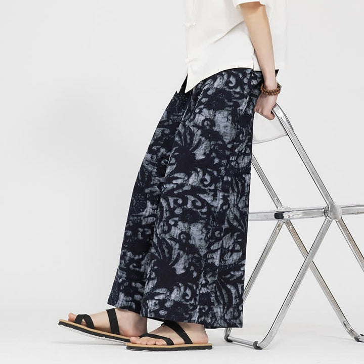 Buddha Stones Pantalones cortos de verano estilo boho casual con cordón ajustable y estampado abstracto para hombre, de pierna recta y con bolsillo. - image 11