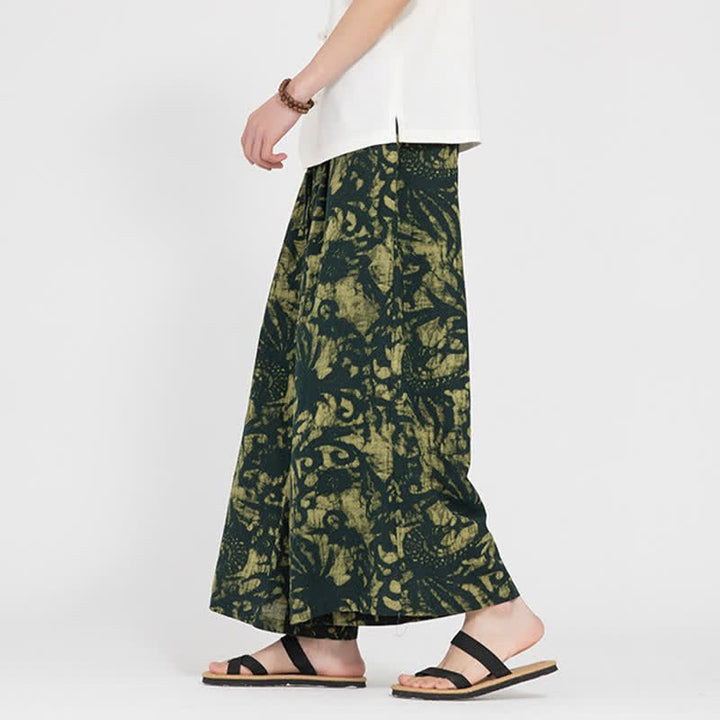 Buddha Stones Pantalones cortos de verano estilo boho casual con cordón ajustable y estampado abstracto para hombre, de pierna recta y con bolsillo. - image 4