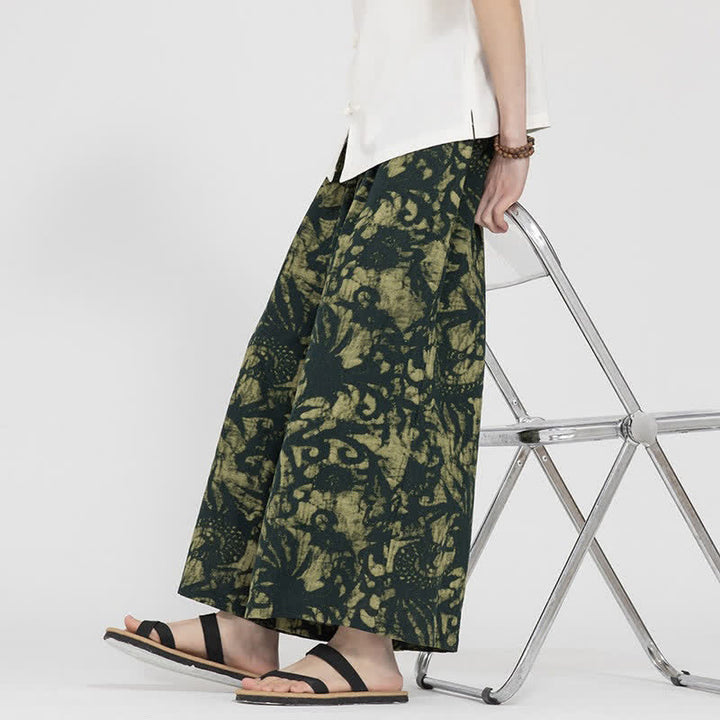 Buddha Stones Pantalones cortos de verano estilo boho casual con cordón ajustable y estampado abstracto para hombre, de pierna recta y con bolsillo. - image 5