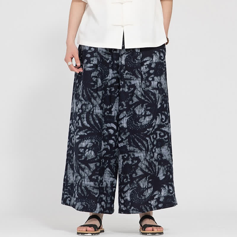 Buddha Stones Pantalones cortos de verano estilo boho casual con cordón ajustable y estampado abstracto para hombre, de pierna recta y con bolsillo. - image 8