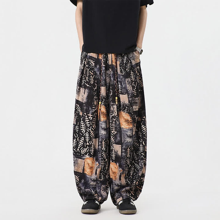 Buddha Stones Pantalones largos de manga larga estilo boho casual con cordón ajustable y diseño abstracto para hombre, ideales para primavera y verano. - image 8