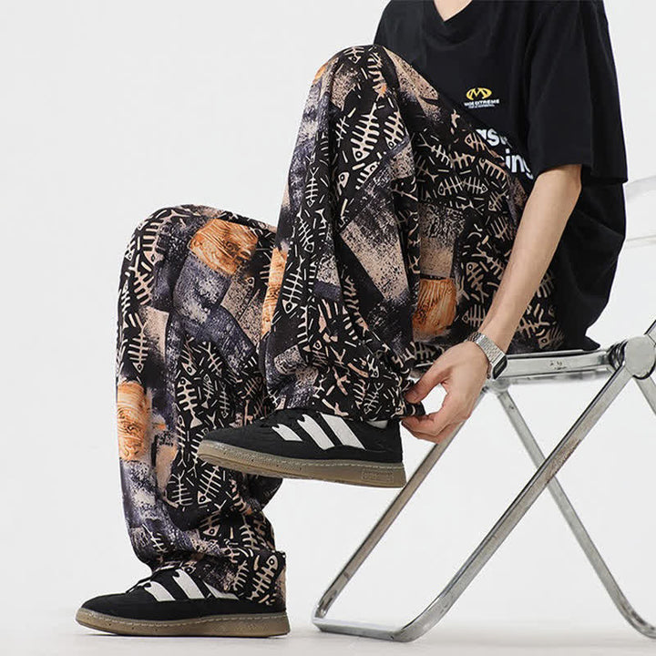 Buddha Stones Pantalones largos de manga larga estilo boho casual con cordón ajustable y diseño abstracto para hombre, ideales para primavera y verano. - image 10