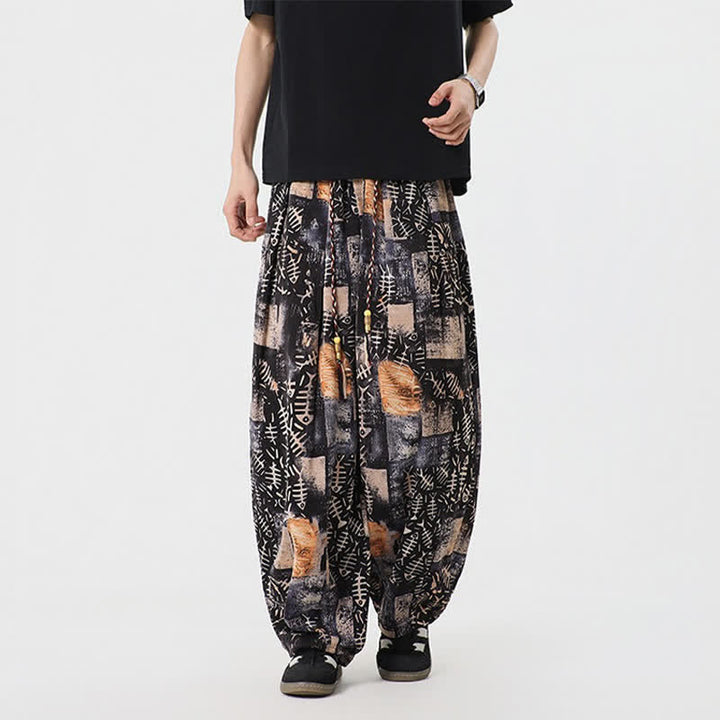 Buddha Stones Pantalones largos de manga larga estilo boho casual con cordón ajustable y diseño abstracto para hombre, ideales para primavera y verano. - image 7