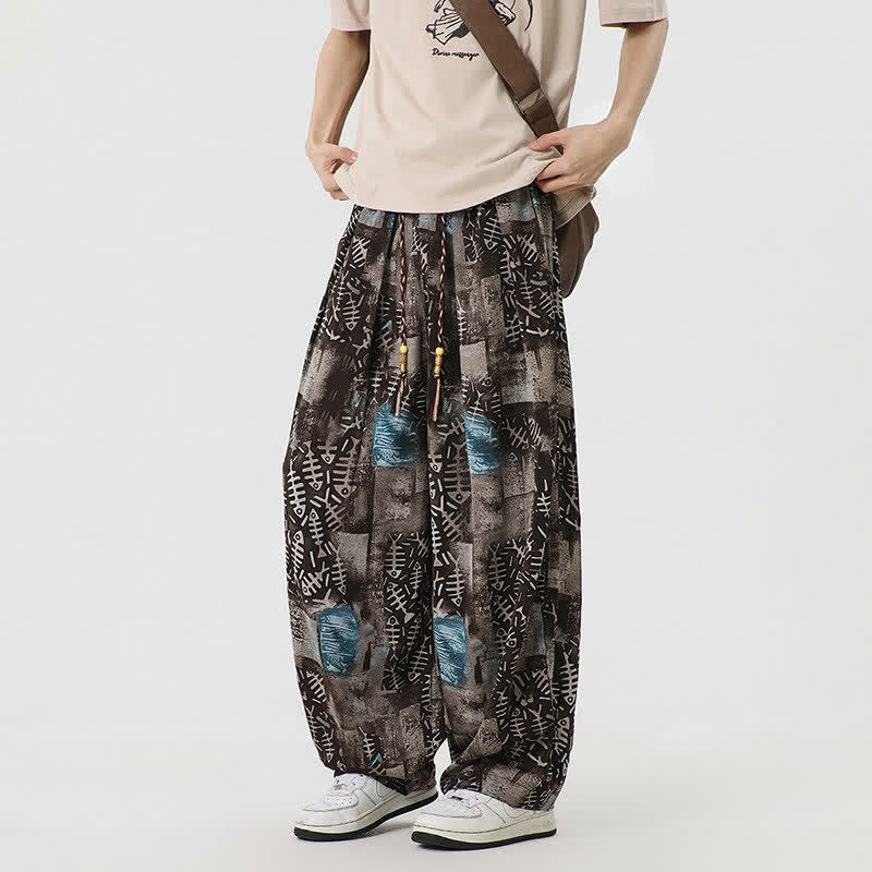 Buddha Stones Pantalones largos de manga larga estilo boho casual con cordón ajustable y diseño abstracto para hombre, ideales para primavera y verano. - image 2