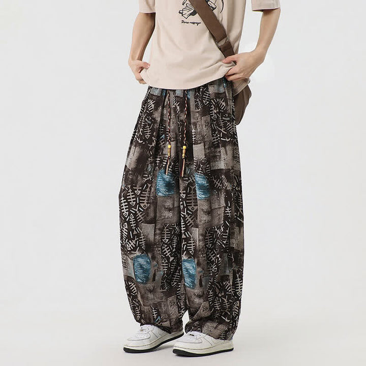 Buddha Stones Pantalones largos de manga larga estilo boho casual con cordón ajustable y diseño abstracto para hombre, ideales para primavera y verano. - image 2
