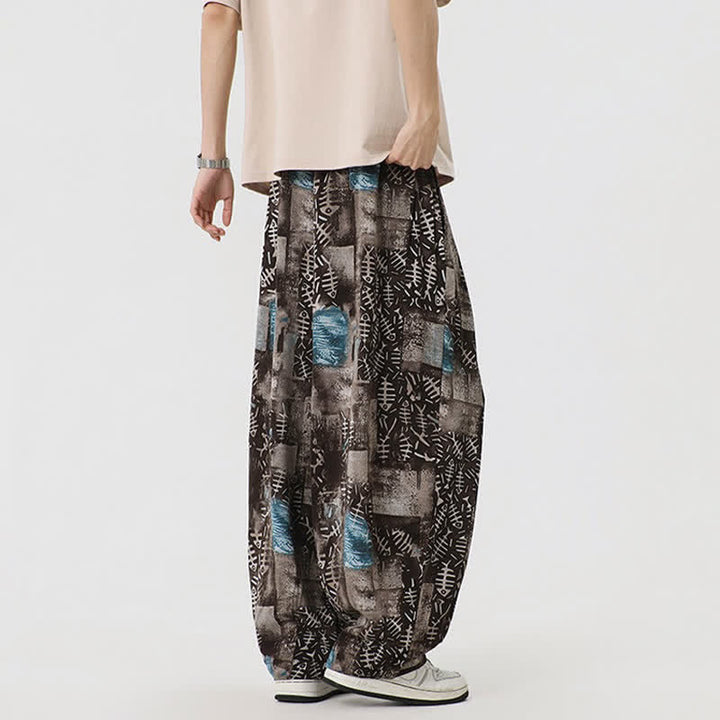 Buddha Stones Pantalones largos de manga larga estilo boho casual con cordón ajustable y diseño abstracto para hombre, ideales para primavera y verano. - image 5