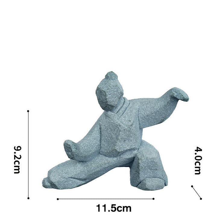 Buddha Stones Figura de Tai Chi de equilibrio Yin Yang de resina, decoración de vida consciente - Postura baja 11,5 × 4 × 9,2 cm - image 9