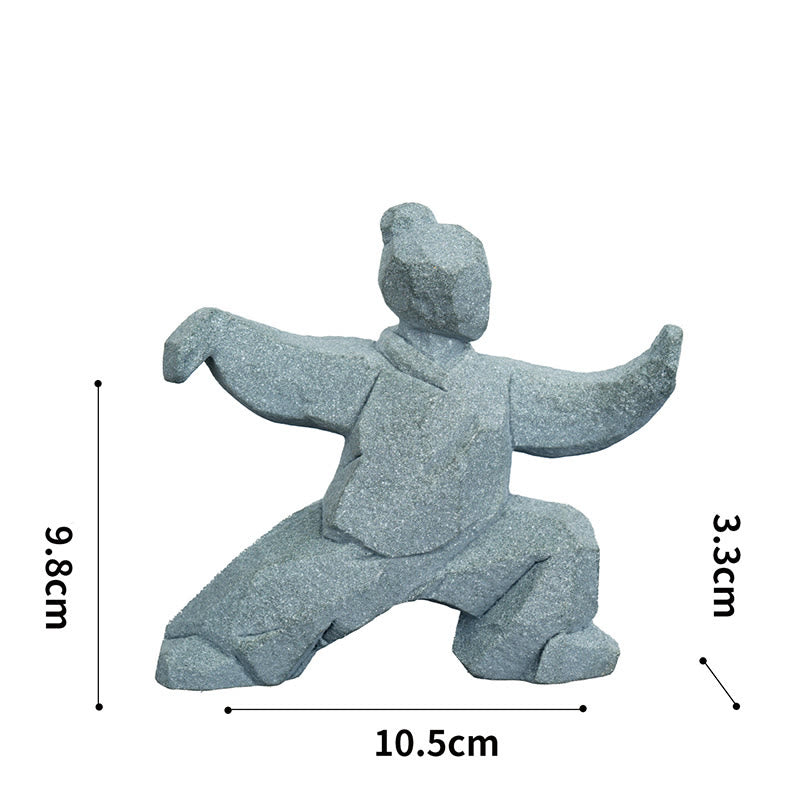 Buddha Stones Figura de Tai Chi de equilibrio Yin Yang de resina, decoración de vida consciente - Postura lateral 10,5 × 3,3 × 9,8 cm - image 1