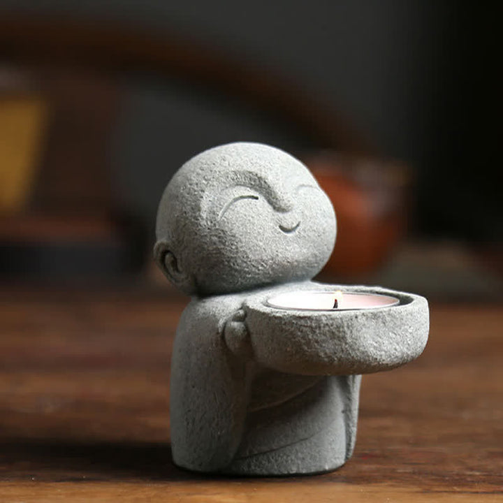 Buddha Stones Estatua de resina con portavelas de Buda Serenidad (sin vela) - image 8