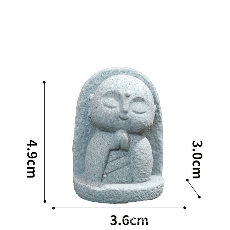 Buddha Stones Estatua de resina con pequeña oración del Buda Ksitigarbha, símbolo de compasión y meditación. - Oración inclinada 4,9*3,6*3,0cm - image 12