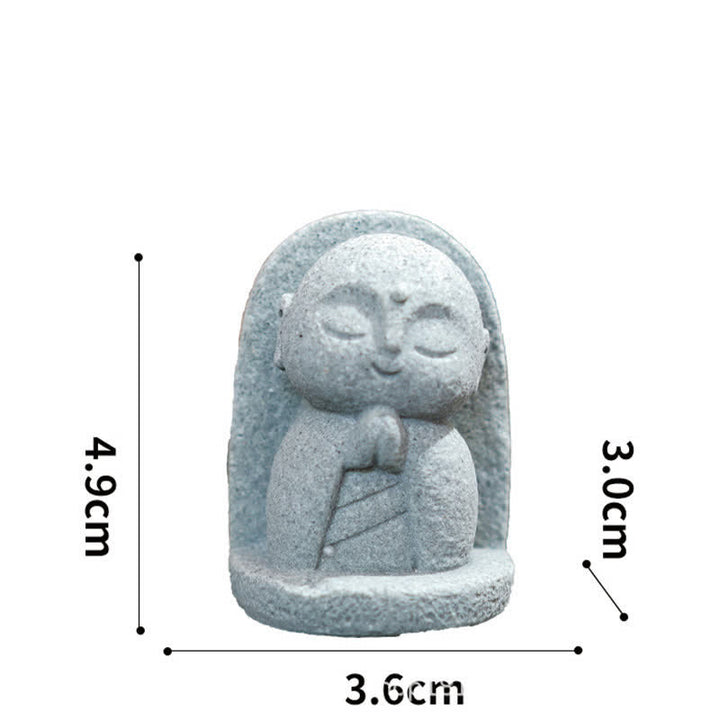 Buddha Stones Estatua de resina con pequeña oración del Buda Ksitigarbha, símbolo de compasión y meditación. - Oración inclinada 4,9*3,6*3,0cm - image 12